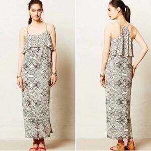 Anthropologie Vanessa Virginia Dress Talitha Tiered Beaded Maxi Sz 0